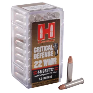 Hornady Critical Defense 22 Winchester Magnum Rimfire (WMR) Ammo 45 Grain Hornady FTX Polymer Tip - Polymer80 Depot